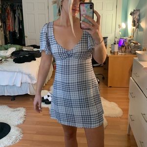 UO Spring Shower Chiffon Tie-Back Mini Dress